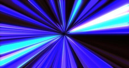 Blue energy tunnel frame with futuristic electric field particles and lines of high-tech energy. Abstract background
