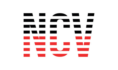 NCV three initial letter iconic line negative space minimal logo design vector template. monogram, abstract, wordmark, business, typography, minimalist, brand, company, flat, modern, unique, simple