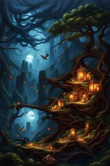 Obraz premium halloween scene with bats ai generation