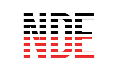 NDE three initial letter iconic line negative space minimal logo design vector template. monogram, abstract, wordmark, business, typography, minimalist, brand, company, flat, modern, unique, simple