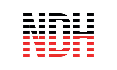 NDH three initial letter iconic line negative space minimal logo design vector template. monogram, abstract, wordmark, business, typography, minimalist, brand, company, flat, modern, unique, simple