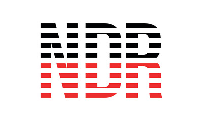 NDR three initial letter iconic line negative space minimal logo design vector template. monogram, abstract, wordmark, business, typography, minimalist, brand, company, flat, modern, unique, simple