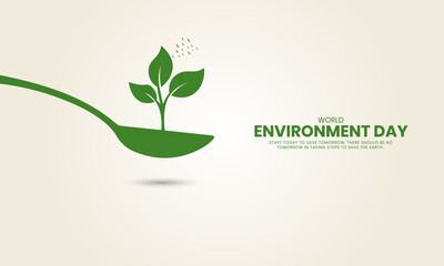 World Environment day, Save Environment save world, Creative Concept design for banner and poster. 3D illustration