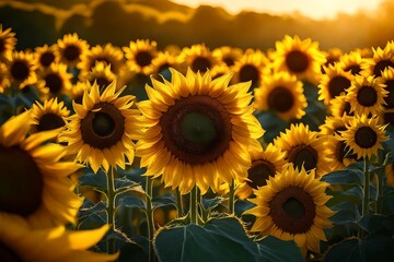 A radiant and enchanting image of a sunflower with its golden petals,