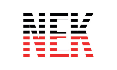 NEK three initial letter iconic line negative space minimal logo design vector template. monogram, abstract, wordmark, business, typography, minimalist, brand, company, flat, modern, unique, simple