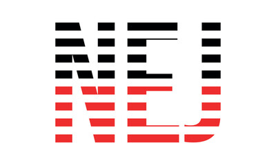 NEJ three initial letter iconic line negative space minimal logo design vector template. monogram, abstract, wordmark, business, typography, minimalist, brand, company, flat, modern, unique, simple