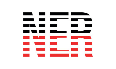 NER three initial letter iconic line negative space minimal logo design vector template. monogram, abstract, wordmark, business, typography, minimalist, brand, company, flat, modern, unique, simple