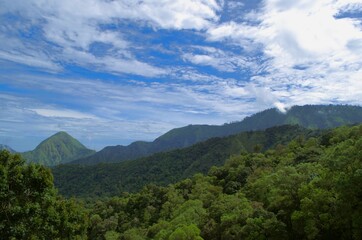 Fototapeta na wymiar Beautiful green hills in Sembalun Lombok Indonesia