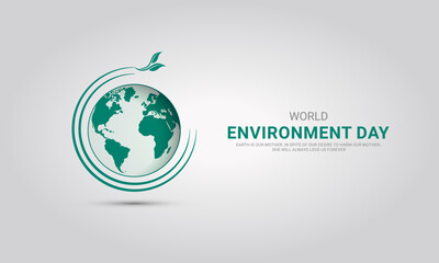 World Environment day, Save Environment save world, Creative Concept design for banner and poster. 3D illustration