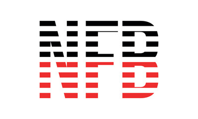 NFB three initial letter iconic line negative space minimal logo design vector template. monogram, abstract, wordmark, business, typography, minimalist, brand, company, flat, modern, unique, simple