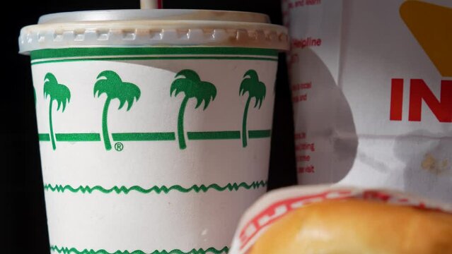 Close up of an In-N-Out milkshake.