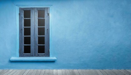 Window with blue wall. Generative AI