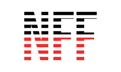 NFF three initial letter iconic line negative space minimal logo design vector template. monogram, abstract, wordmark, business, typography, minimalist, brand, company, flat, modern, unique, simple