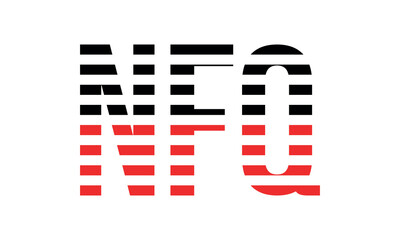 NFQ three initial letter iconic line negative space minimal logo design vector template. monogram, abstract, wordmark, business, typography, minimalist, brand, company, flat, modern, unique, simple