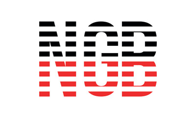 NGB three initial letter iconic line negative space minimal logo design vector template. monogram, abstract, wordmark, business, typography, minimalist, brand, company, flat, modern, unique, simple