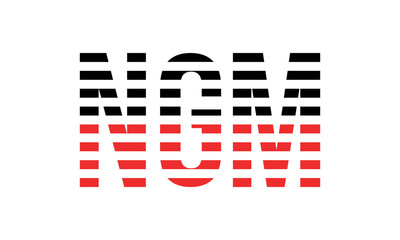 NGM three initial letter iconic line negative space minimal logo design vector template. monogram, abstract, wordmark, business, typography, minimalist, brand, company, flat, modern, unique, simple