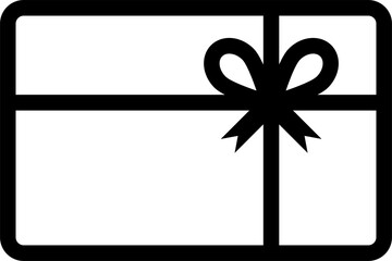 Gift card outline icon for graphic design, logo, web site, social media, mobile app, ui illustration