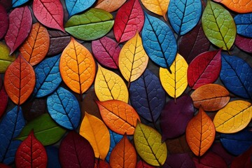 Fototapeta na wymiar Fallen leaves creating a mosaic of colors