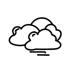 Fototapeta premium Weather line icon, cloud icon. Simple flat outline sign for web, forecast app. 