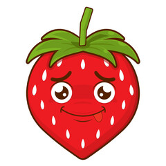 strawberry doubt face cartoon cute