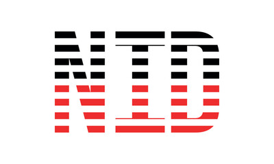 NID three initial letter iconic line negative space minimal logo design vector template. monogram, abstract, wordmark, business, typography, minimalist, brand, company, flat, modern, unique, simple