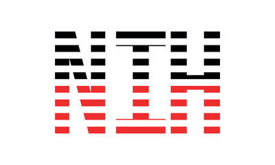 NIH three initial letter iconic line negative space minimal logo design vector template. monogram, abstract, wordmark, business, typography, minimalist, brand, company, flat, modern, unique, simple