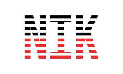 NIK three initial letter iconic line negative space minimal logo design vector template. monogram, abstract, wordmark, business, typography, minimalist, brand, company, flat, modern, unique, simple