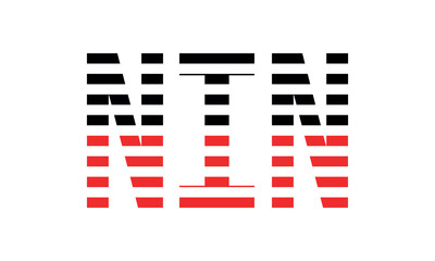 NIN three initial letter iconic line negative space minimal logo design vector template. monogram, abstract, wordmark, business, typography, minimalist, brand, company, flat, modern, unique, simple