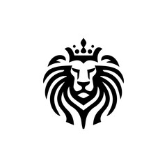 Logo design with the shape of a lion head