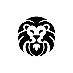 Logo design with the shape of a lion head
