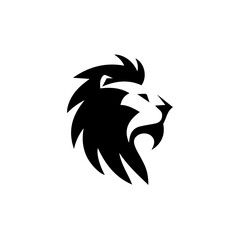 Logo design with the shape of a lion head