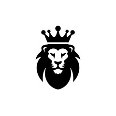 Logo design with the shape of a lion head