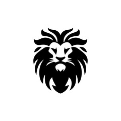 Logo design with the shape of a lion head