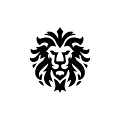 Logo design with the shape of a lion head