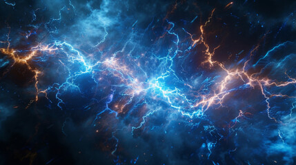 Intense bolts of energy crackling and jumping with an electric intensity.