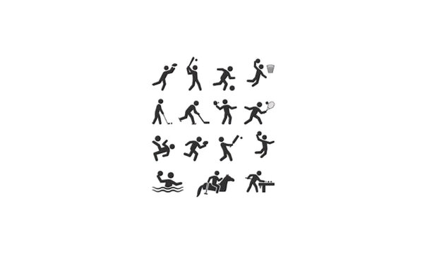 silhouettes of people running, silhouette of game people, people hockey game silhouette,