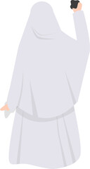 Hajj Illustration, Muslim wearing ihram. Eid Al adha Illustration 