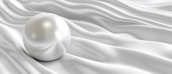 an image of a white object in the middle of a wave of white fabric with a white ball in the middle of the image.