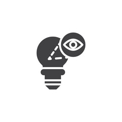 Light Bulb with eye vector icon