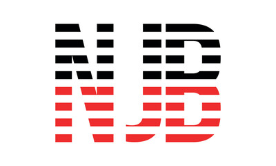 NJB three initial letter iconic line negative space minimal logo design vector template. monogram, abstract, wordmark, business, typography, minimalist, brand, company, flat, modern, unique, simple