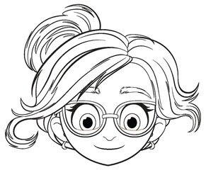 Vector illustration of a smiling young girl.