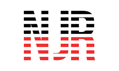 NJR three initial letter iconic line negative space minimal logo design vector template. monogram, abstract, wordmark, business, typography, minimalist, brand, company, flat, modern, unique, simple