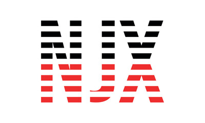 NJX three initial letter iconic line negative space minimal logo design vector template. monogram, abstract, wordmark, business, typography, minimalist, brand, company, flat, modern, unique, simple