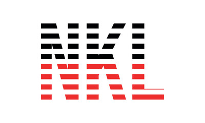 NKL three initial letter iconic line negative space minimal logo design vector template. monogram, abstract, wordmark, business, typography, minimalist, brand, company, flat, modern, unique, simple