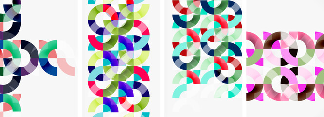 Set of round lines and circles poster backgrounds. Vector illustration For Wallpaper, Banner, Background, Card, Book Illustration, landing page