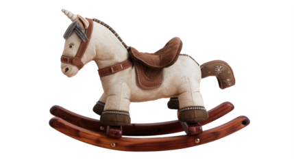 rocking horse toy for kid. colorful horse toy riding. isolated on transparent background.
