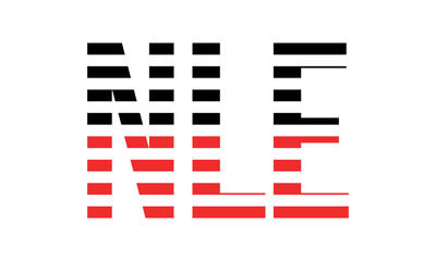 NLE three initial letter iconic line negative space minimal logo design vector template. monogram, abstract, wordmark, business, typography, minimalist, brand, company, flat, modern, unique, simple