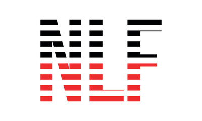 NLF three initial letter iconic line negative space minimal logo design vector template. monogram, abstract, wordmark, business, typography, minimalist, brand, company, flat, modern, unique, simple