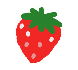シンプルな手書き風いちごのイラスト（主線なし）