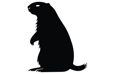 Obraz premium Groundhog silhouette design, groundhog black vector design, groundhog marmot silhouette. 